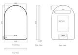 Maia 600×900mm LED Arch Mirror– Brushed Gold Frame