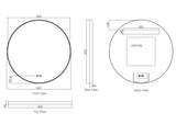 Maia 600/750/900mm LED Round Mirror – Brushed Nickel Frame