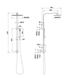 Square Slimline Combo Shower Set - Chrome