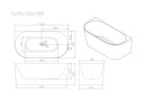 Musen Ultra-Thin Back-to-Wall Bathtub - Gloss White