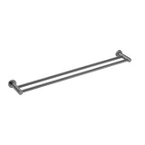 Round Double Towel Rail 750mm  - Gunmetal Grey