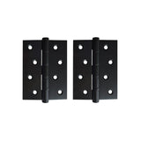 Matt Black Stainless Steel Door Hinges (1 Pair) - 100 x 72 x 2mm
