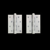 White Finish Door Hinges (pair) - 100 x 72 x  2mm