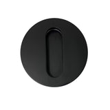 Matt black Circular Sliding Door Flush Pull - 110mm