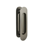 150 x 38mm Oval Sliding Flush Pulls (Pair) - Gunmetal Finish