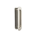 Satin Nickel Oval Sliding Flush Pulls (Pair) - 150mm x 38mm