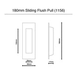 Sliding Door Flush Pull 180mm x 60mm