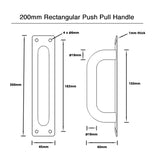 200mm Push and Pull Door Plate - Brushed Stainless Steel Finish