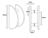 Matt Black 250mm Half Circle Door Plate (Pair) - Coral Series