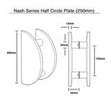 Brushed Gold Half Circle Door Plates 250mm - Nash Series