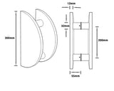 Matt Black Half Circle Door Plate (Pair) 300mm - Coral Series