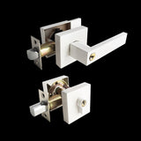 Reef Series Entrance Lock Set with a Deadbolt - Pure White Finish