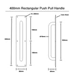 400mm Push and Pull Door Plate - Brushed Stainless Steel Finish