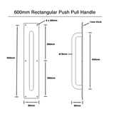 600mm Push and Pull Door Plate - Matt Black Finish