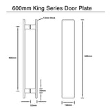 400mm x 100mm Matt Black Entry Door Plate (Pair) - King Series