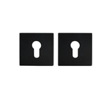 Matt Black 65mm Square Escutcheons - Euro Cylinders Face Plates