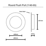 Round Sliding Flush Pull - 65mm