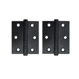 Matt Black Stainless Steel Door Hinges (1 pair) - 75 x 60 x 2mm
