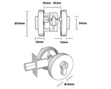 Single Cylinder Deadbolt Coral Series - Gunmetal Finish