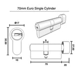 70mm Euro Single Cylinder