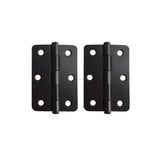 Matt Black Radius Corner Door Hinges (1 pair) - 85 x 60 x 1.6mm
