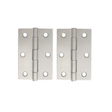 Satin Nickel Finish Door Hinges (Pair) - 85 x 60 x 1.6mm