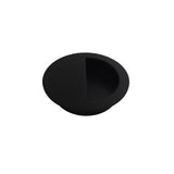 Matt Black Round Sliding Flush Pull - 90mm