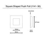 Matt Black Square Flush Pull - 90mm x 90mm