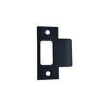 Extended Matt Black Tubular Latch Strike Plate