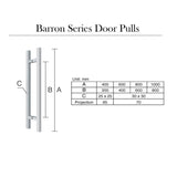400mm Matt Black Entry Door Pull Handles(Pair) - Balmain Series
