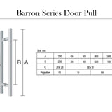 Single Matt Black Entry Door Pull Handle 400mm - Balmain Series