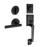 Matt Black Architectural Lever Pull with Deadbolt - Lachlan Series