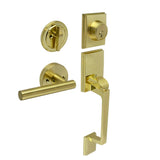 Brushed Gold Finish Architectural Lever Pull with Deadbolt - Lachlan Series