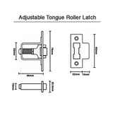 Adjustable Matt Black Tongue Roller Latch
