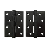 Matt Black Stainless Steel Door Hinges (1 Pair) - 100 x 75 x 2.8mm
