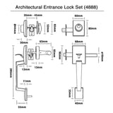 Brushed Gold Finish Architectural Lever Pull with Deadbolt - Lachlan Series