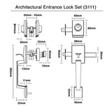 Matt Black Architectural Lever Pull with Deadbolt - Reef Series