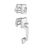 Matt Black Architectural Lever Pull with Deadbolt - Reef Series