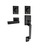 Matt Black Architectural Lever Pull with Deadbolt - Reef Series