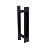Barn Door Flush Pull Round Handle - Matt Black Finish