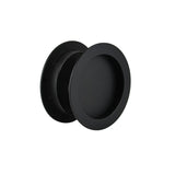75mm Round Sliding Flush Pulls (Pair) - Matt Black Finish