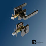 Black Nickel Entrance Lock Deadbolt Set - Reef Series