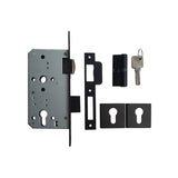 Mortice Lock with an adjustable Roller - Matt Black Finish