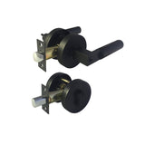 Matt Black Entrance Lock Set With Deadbolt (4111MB) - Coral Series