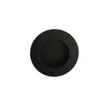 Matt Black Round Sliding Flush Pull - 65mm