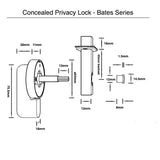 Matt Black Concealed Privacy Set - Bates Series