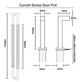 1200mm Matt Black Entry Door Pull Handle - Corinth Series