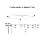 Matt Black kitchen Handle (160mm) - Pike Series