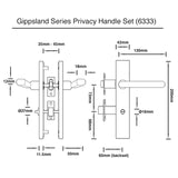 Brushed Nickel Finish Door Privacy Lever Set - Coomera Series