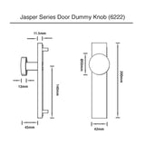 Matt Black Dummy Door Knob - Jasper Series